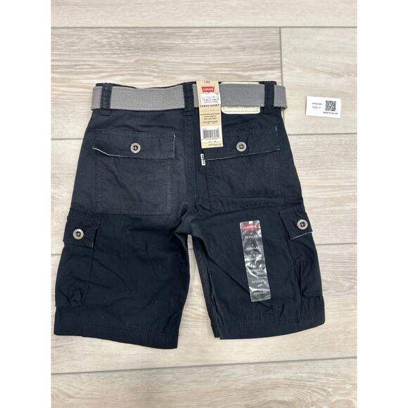 Levi’s Boys Black Cargo Shorts with Belt Size 7 Regular - Picture 2 of 5